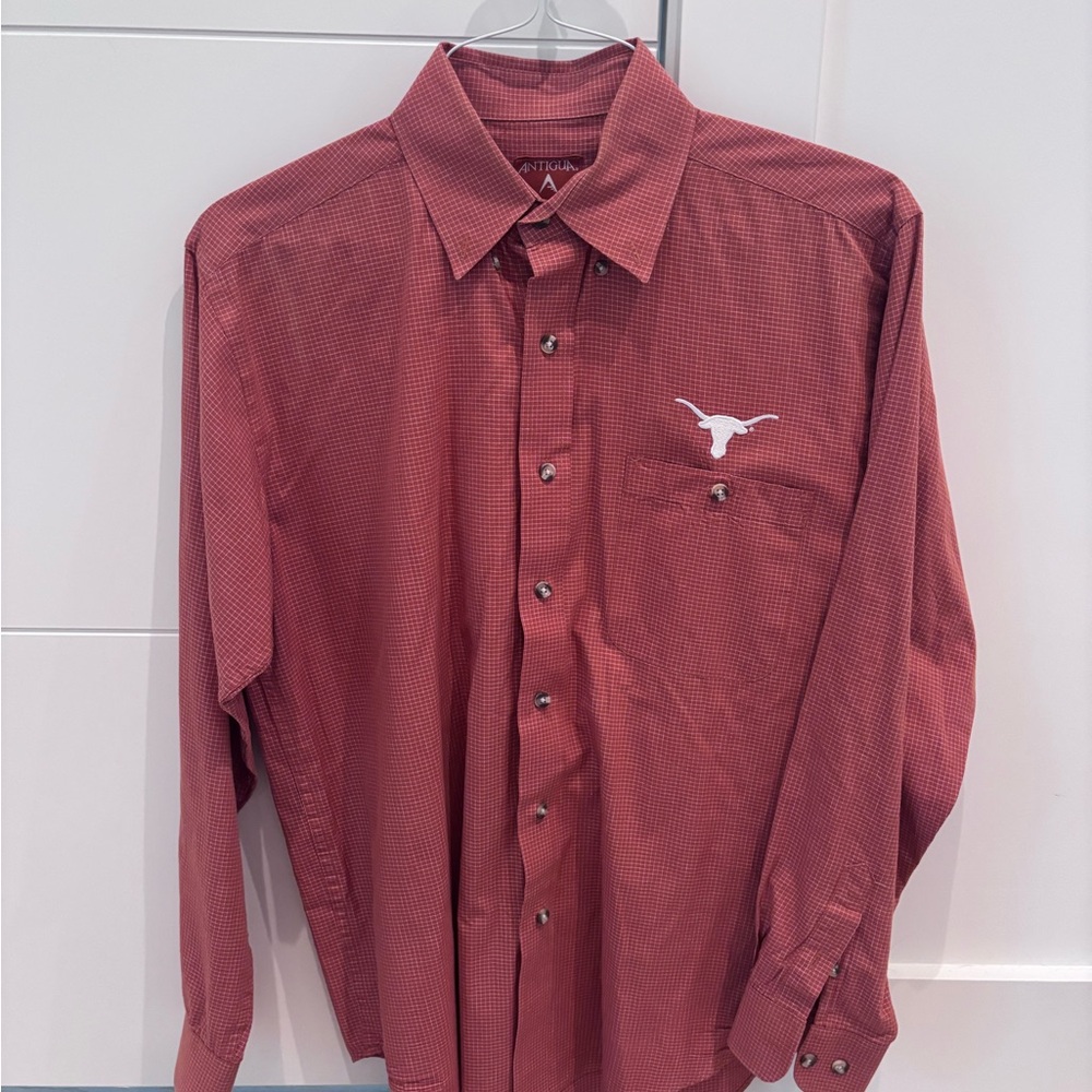 Men’s Texas Longhorns Button Down Longsleeve Shirt Small (Antigua)